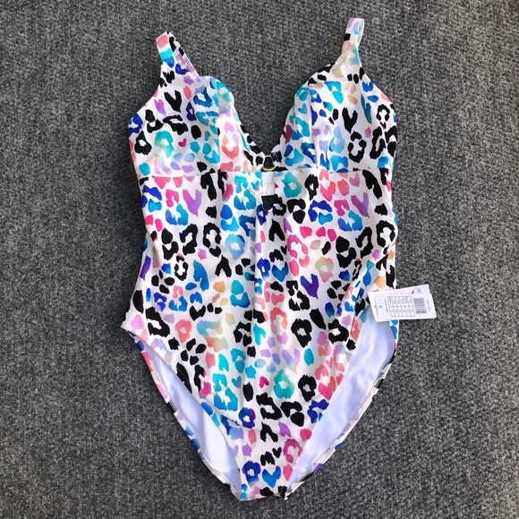 Elomi party bay super plunge non wire one piece swimsuit size 36I/J - Picture 1 of 16